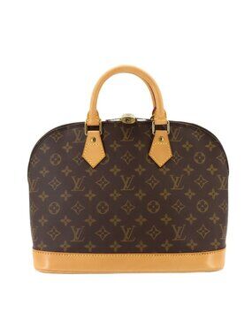 Louis Vuitton Monogram Alma Handbag Brown Gold